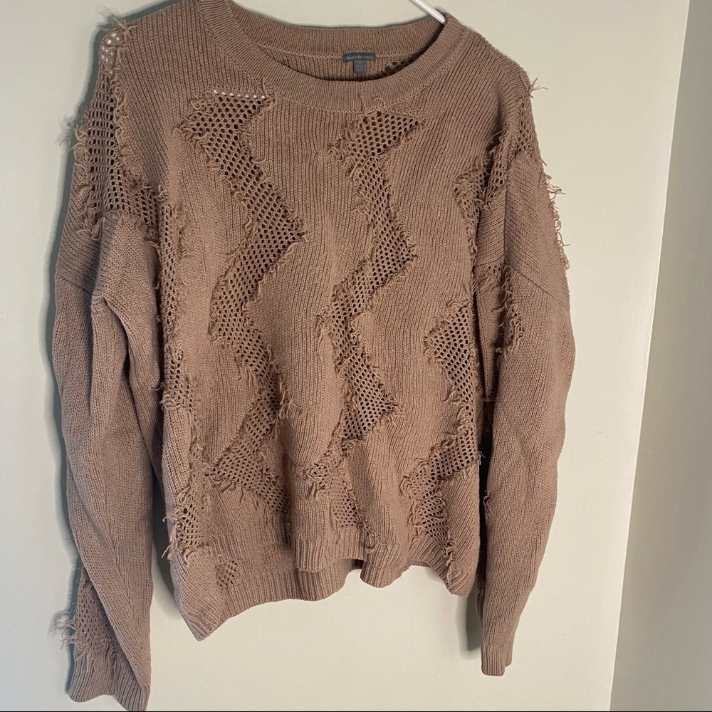Distressed Pattern Detail Sweater